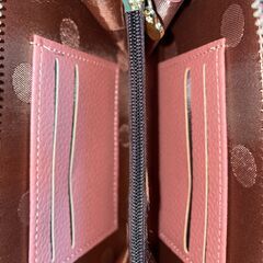 【配送・直接引渡OK】管理番号：G-17 未使用品　スマホ収納＆長財布　ショルダー紐つき　レザー財布 ファスナー開閉 　18cm ×11cm 厚み4.5cmの画像