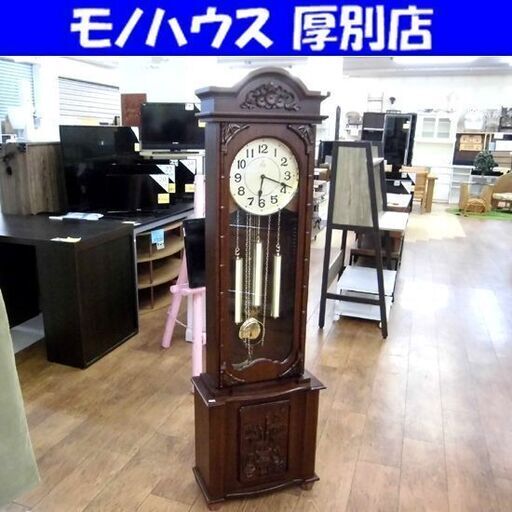 柱時計 kyungshin JA-800N gong アンティーク 木彫り 高さ152 ×幅45×奥行22㎝ 振り子時計 置時計 札幌 厚別店