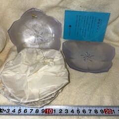 【引き取り決定】ガラス小皿5枚組　たち吉　ききょう　変彩ガラス