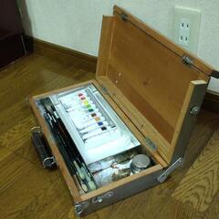 キャンバス　油絵具(絵具箱入り)　イーゼル他の画像