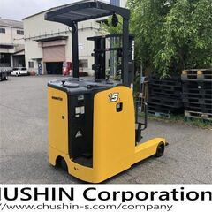 1.5トン　コマツ　バッテリーフォークリフト　リーチタイプ　SV3mマスト　高年式　試乗下取歓迎の画像