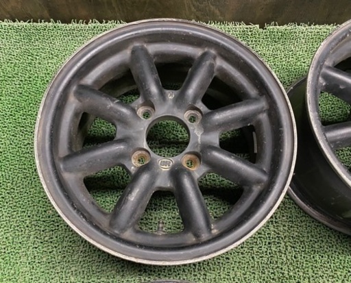No.623 BR 14×6.5J +25 4H-114.3 ブラックレーシング ? ワタナベ風 当時物 希少 旧車 曲有 