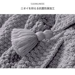 【新品・未使用】フリンジ付きブランケット（ピンク 70*100cm）の画像