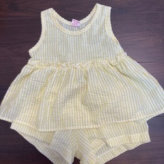 夏のセットアップ　イエロー　ベビー服90 キッズ洋服の画像