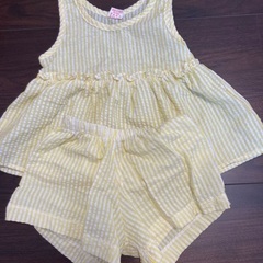 夏のセットアップ　イエロー　ベビー服90 キッズ洋服の画像