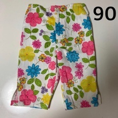 美品　ベビーキッズ90 花柄パンツ　派手目な花柄