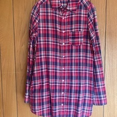 nine チェックシャツミニワンピース