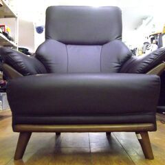 ニトリ 1人用ソファ Nシールド コウテイ3 幅84×奥行85×高さ94cm ダークブラウン KOTEI3 合皮レザー 札幌市 厚別区の画像