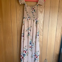 インスタ映え　海外ドレス　フラワープリントロングドレスの画像