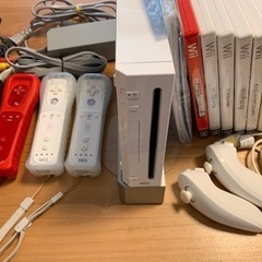 Wii本体★ソフト６つ★ヌンチャク２つ★リモコン４つ★セット