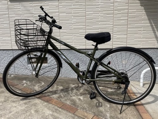 アメリカンイーグル オートライト クロスバイク 6段ギア 自転車 カーキ