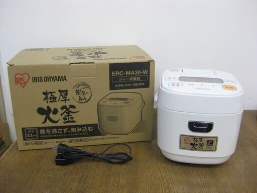 IRIS OHYAMA アイリスオーヤマ ジャー炊飯器 ERC-MA30-W 2018年製 3合炊き