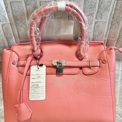 新品LIBERO サーモンピンクハンドバッグ ショルダーバッグ