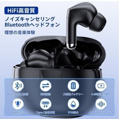 新品未開封！ワイヤレスイヤホン ブルートゥースイヤホン  Bluetooth5.2 Hi-Fi Type‐C急速充電  12時間再生 最大約36時間  の画像