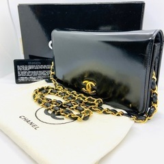 CHANEL シャネル チェーンショルダー エナメル パテント ...