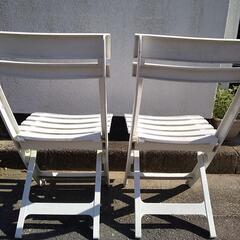只今交渉中です　お庭やアウトドア用椅子ニ脚の画像