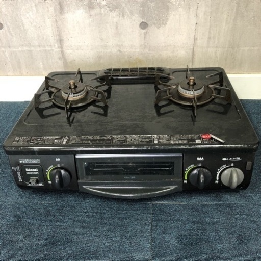 リンナイ Rinnai LPガス ガスコンロ ガステーブル RT31NHS-R 魚焼きグリル未使用 右側強火力 黒 ブラック