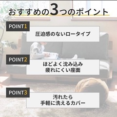 【商談成立】カバーが洗えるオーク材のフェザー入りローソファー の画像