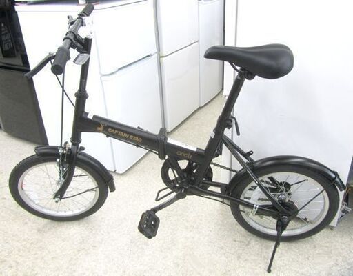 展示未使用 16インチ 折りたたみ自転車 Oricle 黒 キャプテンスタッグ CAPTAIN STAG 札幌市 