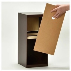 【受渡決定】木製ゴミ箱　45L袋可 木製 おしゃれ ふた付き 縦型 フロントオープン ゴミ袋が見えないの画像