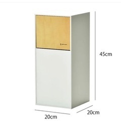 【受渡決定】木製ゴミ箱　45L袋可 木製 おしゃれ ふた付き 縦型 フロントオープン ゴミ袋が見えないの画像