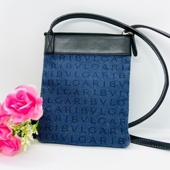 BVLGARI ブルガリ ショルダー ロゴマニア ブルー メンズ...