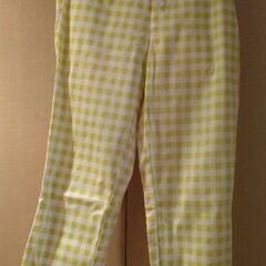 ユニクロ　レディース　パンツ　イエロー　チェック　XLサイズ