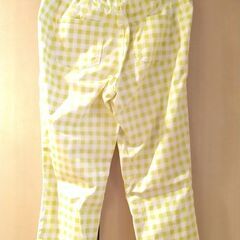 ユニクロ　レディース　パンツ　イエロー　チェック　XLサイズの画像