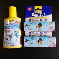 【お取引中】テトラ　【未使用】水リサイクルとテトラテスト6in1（水質検査試験紙）の画像