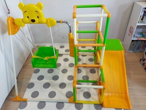 くまのプーさん　おりたたみキッズパーク　2プラス　ジャングルジム　滑り台　鉄棒