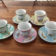 ★エスプレッソカップ&ソーサー♬5セット　カップツリー付　カップホルダー　北欧風の画像