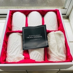 未使用　箱入りHOYA 切り子カット　クリスタルグラス6個セットの画像