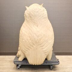 【ヤ取終了11/5】≪ZK198 ジ≫ 木彫り 大型 フクロウ 置物 コレクション/工芸品/カルチャー/美術品/彫刻/オブジェ/雑貨/摩周湖？/保管品の画像