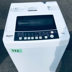 ✨2019年製✨332番 Hisense✨電気洗濯機✨HW-T55C‼️