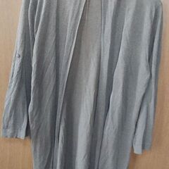 (完了)濃緑系うす～い七分袖カーディガン　　　サイズL