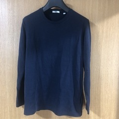 ユニクロ　メンズ　T 長袖　Tシャツ　ネイビー　Lサイズ