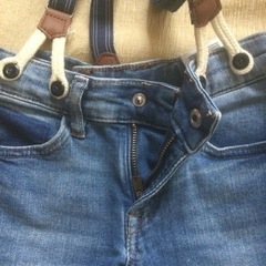 H＆M 👖サスペンダー付デニム👖の画像