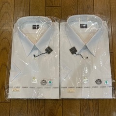 Yシャツ　新品2枚セット　白無地半袖