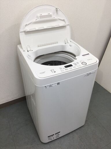 (6/26受渡済)JT2927【SHARP/シャープ 5.5㎏洗濯機】美品 2020年製 ES-GE5D-W 家電 洗濯 全自動洗濯機