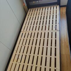 シングルベッド　フレーム　ブラウン　キレイめ