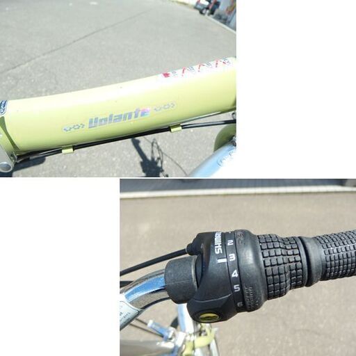 サビ多め 20インチ 折りたたみ自転車 グリーン系 VOLANTE 6段変速 荷台