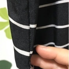 【難あり】　古着　ボーダー　ノースリーブワンピース　可愛い　膝丈ワンピースの画像