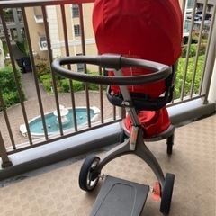 ストッケ STOKKE エクスプローリー レッド ベビーカー ライダー付き