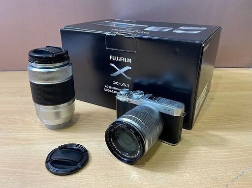 【苫小牧バナナ】FUJIFILM/富士フイルム デジタル ミラーレス一眼カメラ X-A1 ダブルズームレンズキット シルバー 中古 動作OK