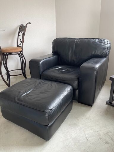 アメリカ家具（Robinson Furniture）、本革ソファー＆オットマン