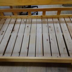 家具の里　ひのき無垢材2段ベッド　コンパクトサイズ【愛品倶楽部柏店】の画像