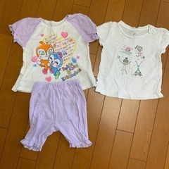 女の子　アンパンマンのパジャマ90サイズとGAPの半袖80サイズ前後