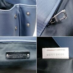本物 BOTTEGA VENETA マルコポーロ トートバッグ ハンドバッグ ネイビー PVC イントレチャート MARCOPOLO ボッテガ・ヴェネタ 苫小牧西店の画像