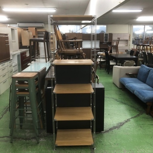 無印良品 スチールユニットシェルフ5段 ハンガー付