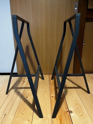【廃盤商品/メルカリで1万円取引も】IKEA レールベリ（LERBERG） デスク架台 2脚セット